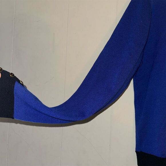 89th & Madison Women's XL Blue Cardigan Sweater V-Neck Long Sleeve - Picture 4 of 8